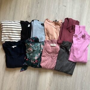 Lot of 10 Juniors Assorted Tops Size XS-M Long Sleeve Blouses Casual Spring